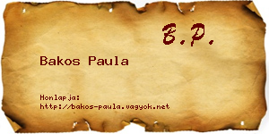 Bakos Paula névjegykártya